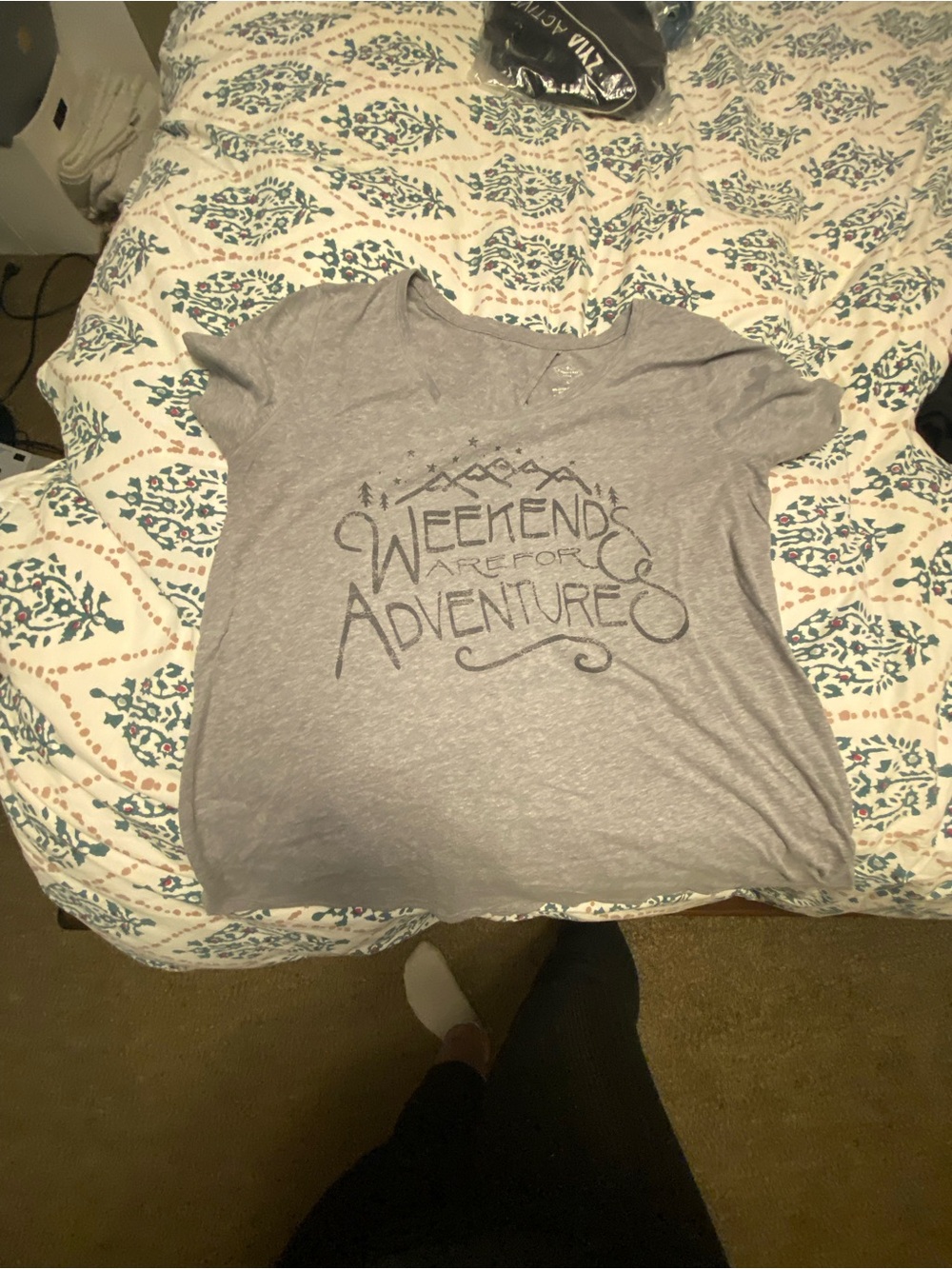 St. John's Bay Gray Short-Sleeve Graphic Tee - Weekends Are For Adventure